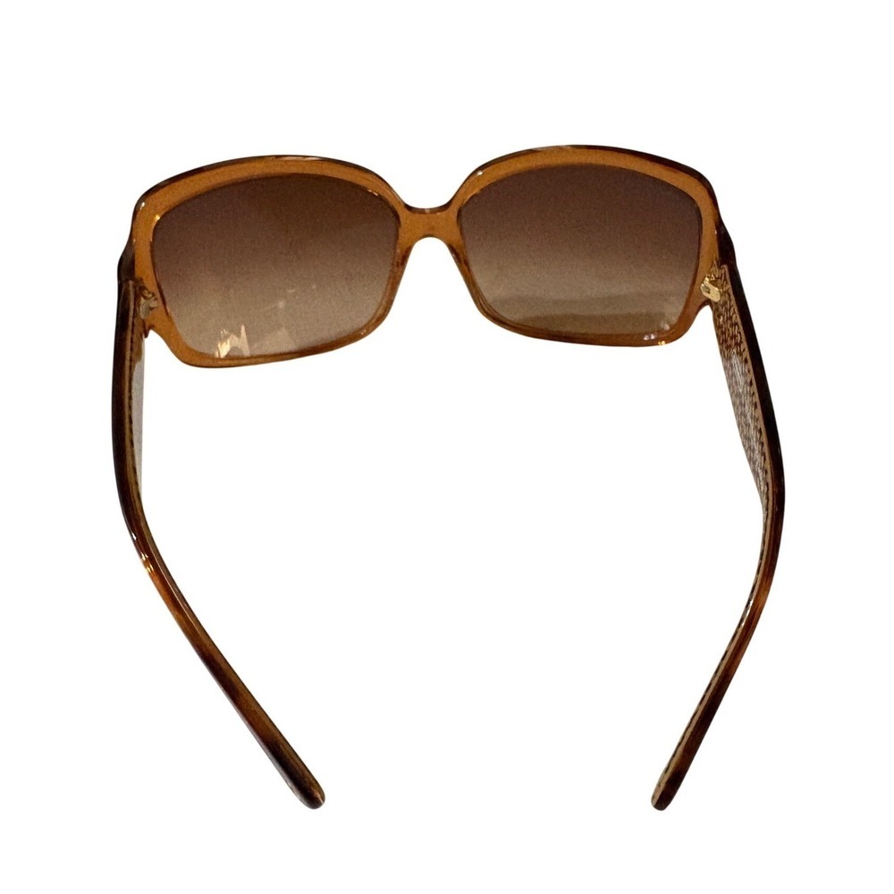 Coach Valentina S704A Oversized Square Petite Sunglasses Amber Tortoise Case - Picture 3 of 11